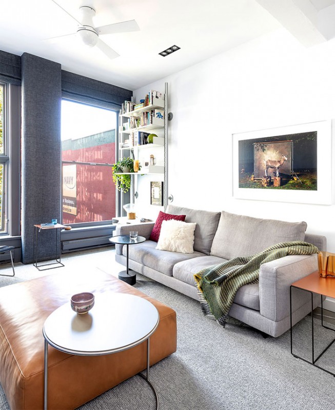 Дизайн-проект небольшого лофта, основанный на концепции минимализма и яркости