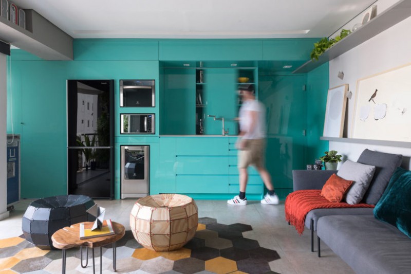 Функциональный интерьер квартиры площадью 60 м2 в Сан-Паулу, Бразилия Функциональный интерьер квартиры площадью 60 м2 в Сан-Паулу, Бразилия