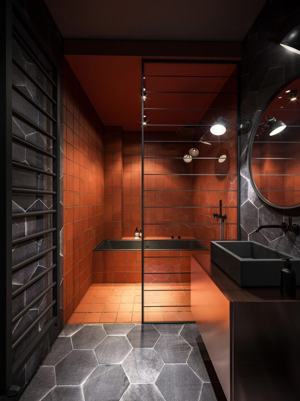 Интерьер в индустриальном стиле в серых тонах