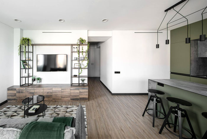 Зеленые акценты в декоре литовской квартиры