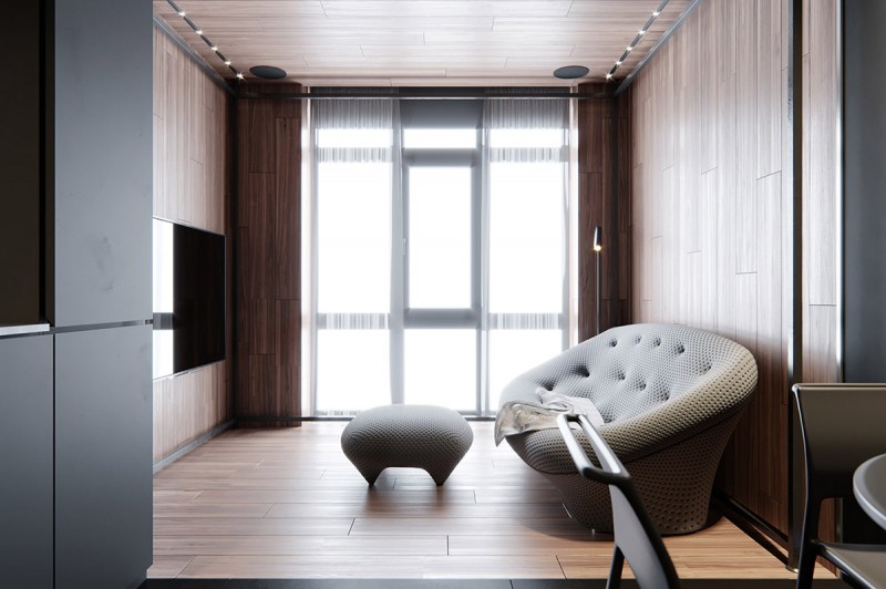 Интерьер в темных тонах Интерьер в темных тонах