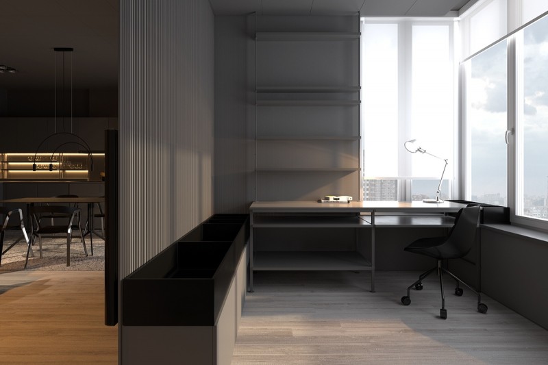 Минималистский дизайн квартиры в темных тонах Минималистский дизайн квартиры в темных тонах