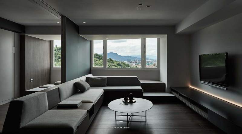 Минималистский интерьер в темных тонах в Тайбэе Минималистский интерьер в темных тонах в Тайбэе