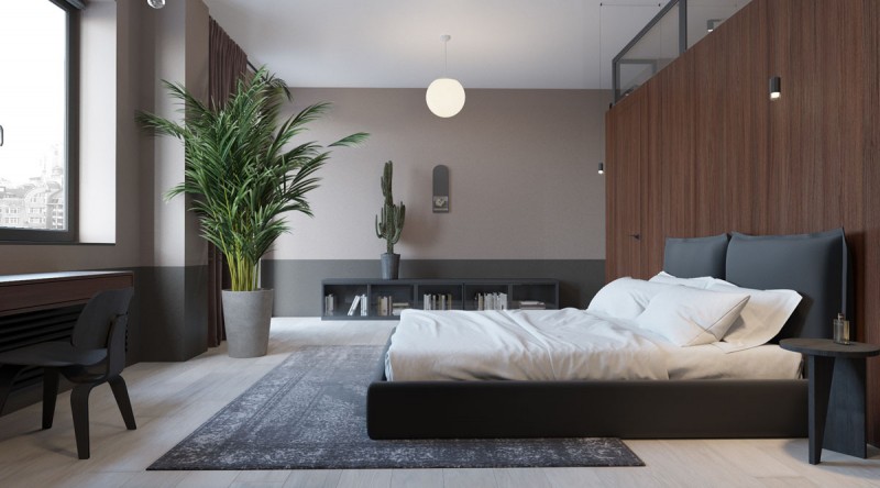 Проект квартиры в темных тонах