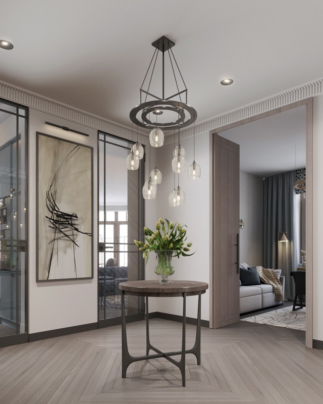 Просторные апартаменты, оформленные в пастельных тонах