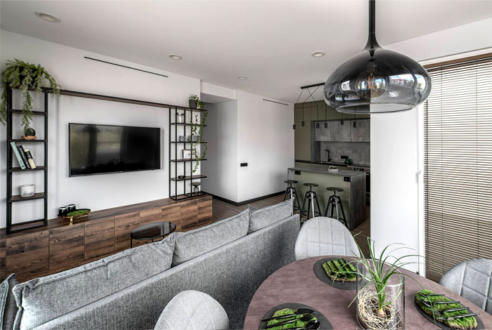 Зеленые акценты в декоре литовской квартиры