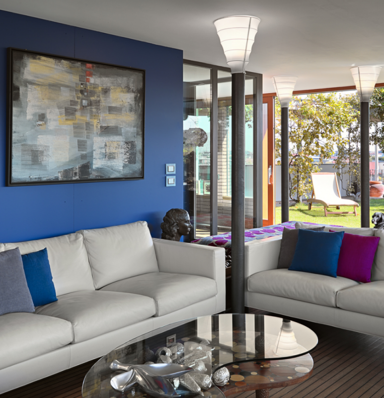 Яркие акцентные стены в интерьере пентхауса Яркие акцентные стены в интерьере пентхауса