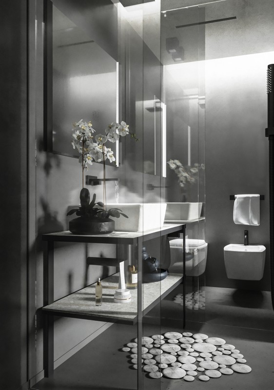 Монохромный интерьер спальни Монохромный интерьер спальни