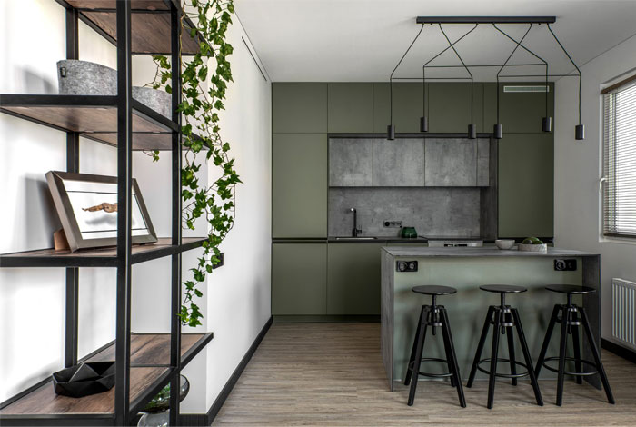 Зеленые акценты в декоре литовской квартиры
