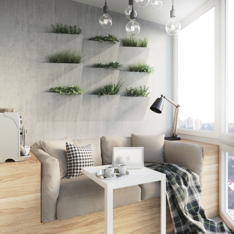 Небольшая квартира с открытой планировкой в серо-желтых тонах Небольшая квартира с открытой планировкой в серо-желтых тонах