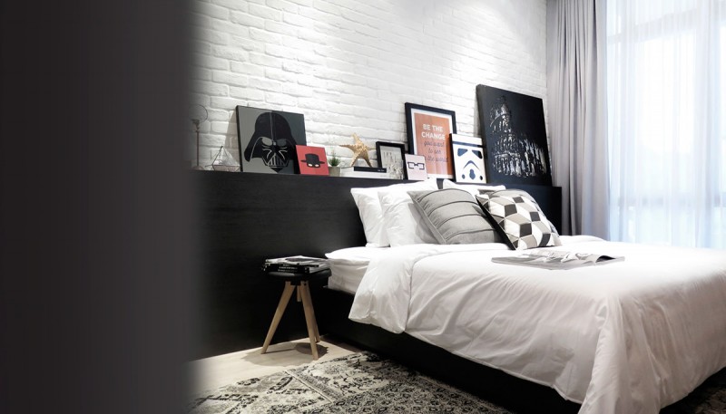 Межкомнатные перегородки из стекла в компактной малазийской квартире