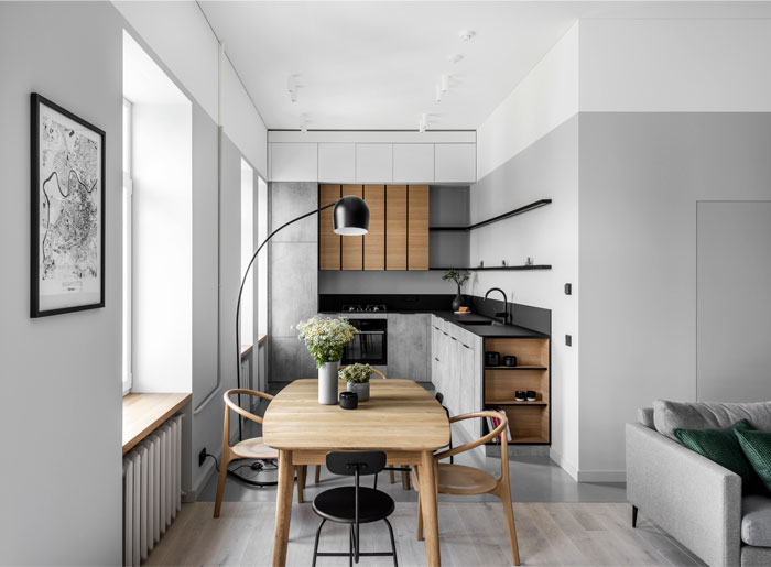 Небольшая квартира с открытой планировкой в Вильнюсе