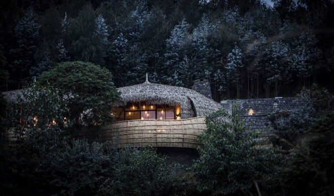 Отель-лодж Bisate Lodge на территории Национального парка Вулканов в северной части Руанды