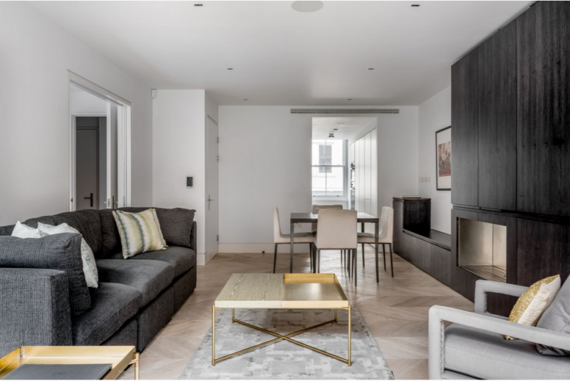 Монохромный интерьер квартиры в Лондоне Монохромный интерьер квартиры в Лондоне