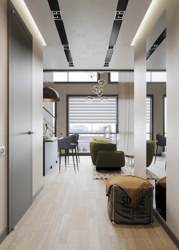 Оформление интерьера лофта в натуральных тонах