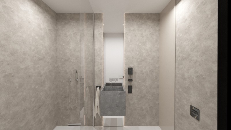 Минималистичный однотонный дизайн интерьера Минималистичный однотонный дизайн интерьера