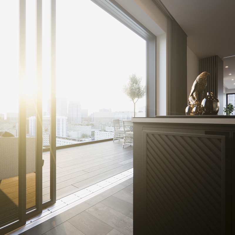 Пентхаус, оформленный в темных тонах