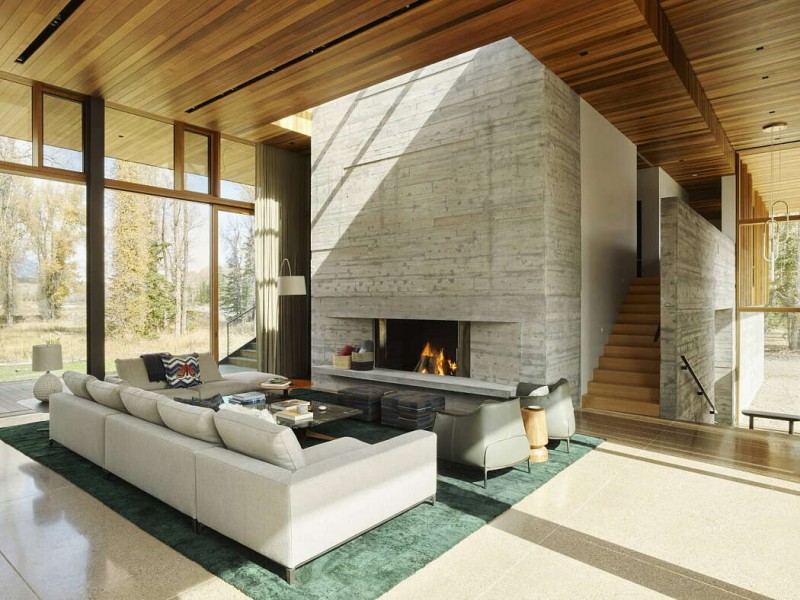 Современный дом, расположенный в Джексоне, штат Вайоминг