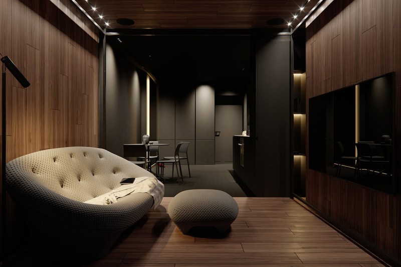 Интерьер в темных тонах Интерьер в темных тонах