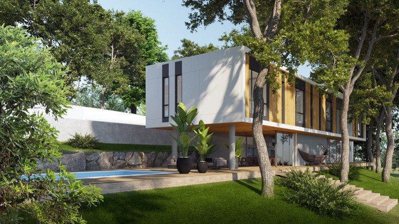 Проект дома на склоне