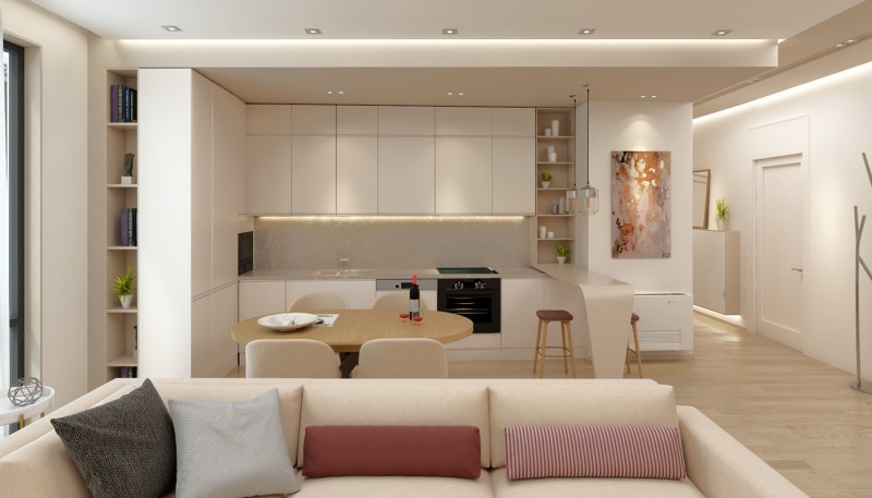 Проект квартиры в светлых тонах