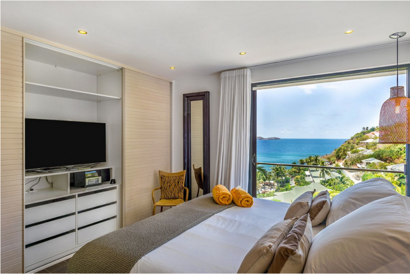 Современная вилла на скале с видом на море в Сент-Бартелеми