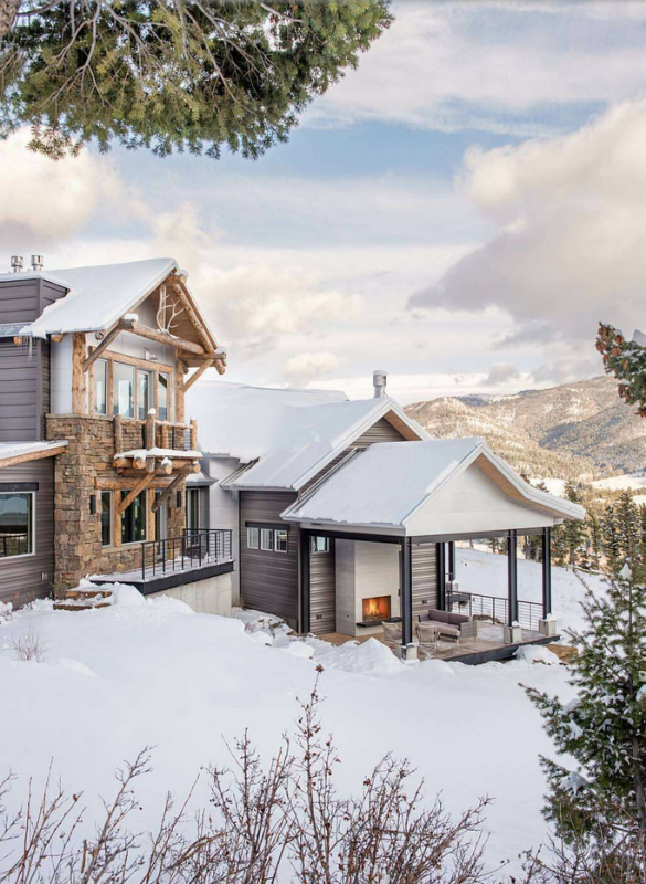 Горная резиденция, расположенная в штате Монтана, США Горная резиденция, расположенная в штате Монтана, США