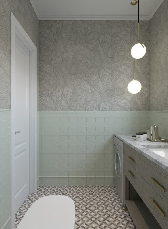 Интерьер загородного дома в пастельных тонах