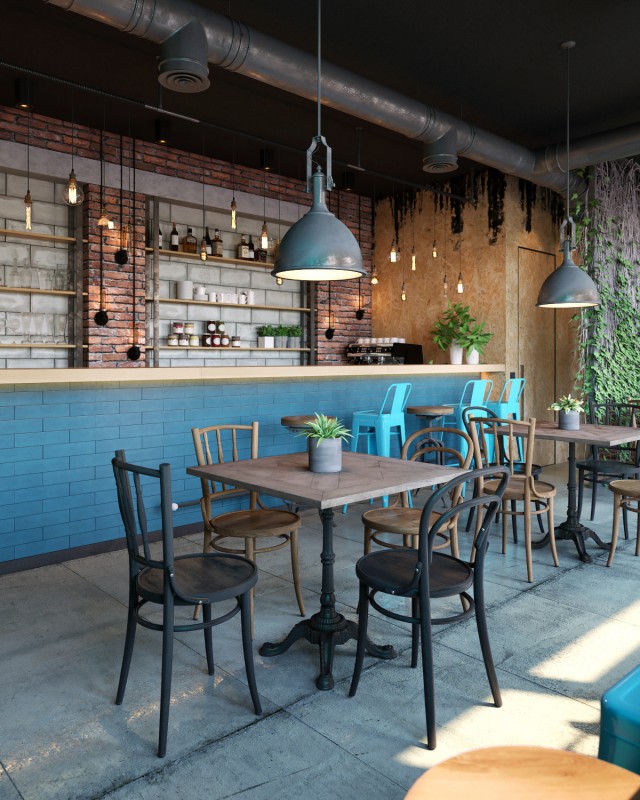 Кафе в индустриальном стиле Кафе в индустриальном стиле