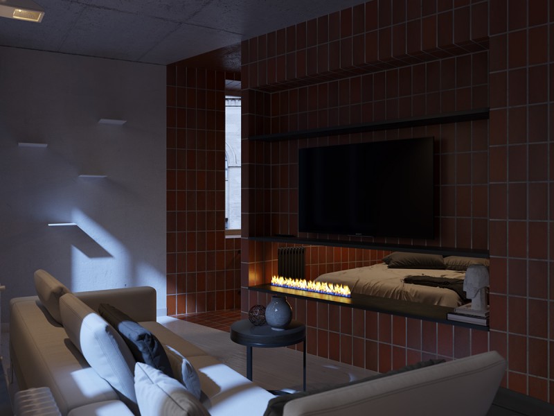 Акцентная стена в интерьере литовской квартиры