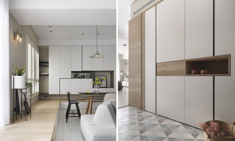 Баланс светлого и темного, нейтрального и цветного, роскоши и простоты в тайваньских апартаментах Баланс светлого и темного, нейтрального и цветного, роскоши и простоты в тайваньских апартаментах