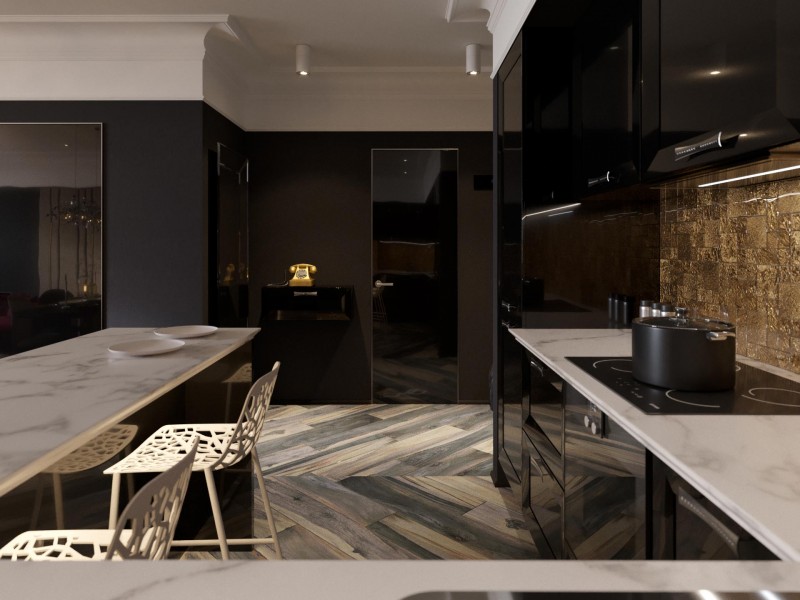 Дизайн интерьера квартиры в стиле "фьюжн"