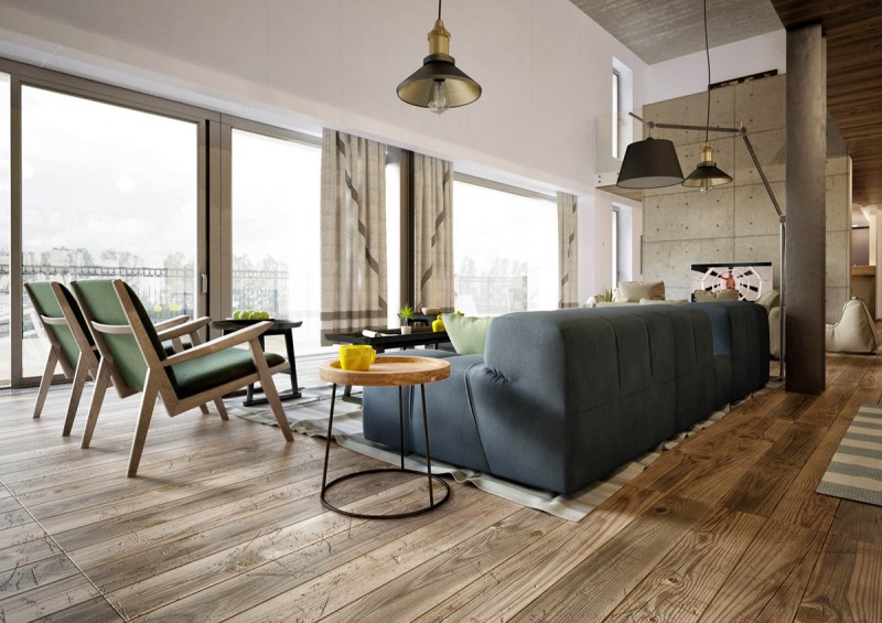 Интерьер апартаментов в индустриальном стиле Интерьер апартаментов в индустриальном стиле