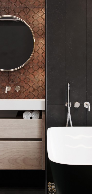 Темный декор с красочными акцентами