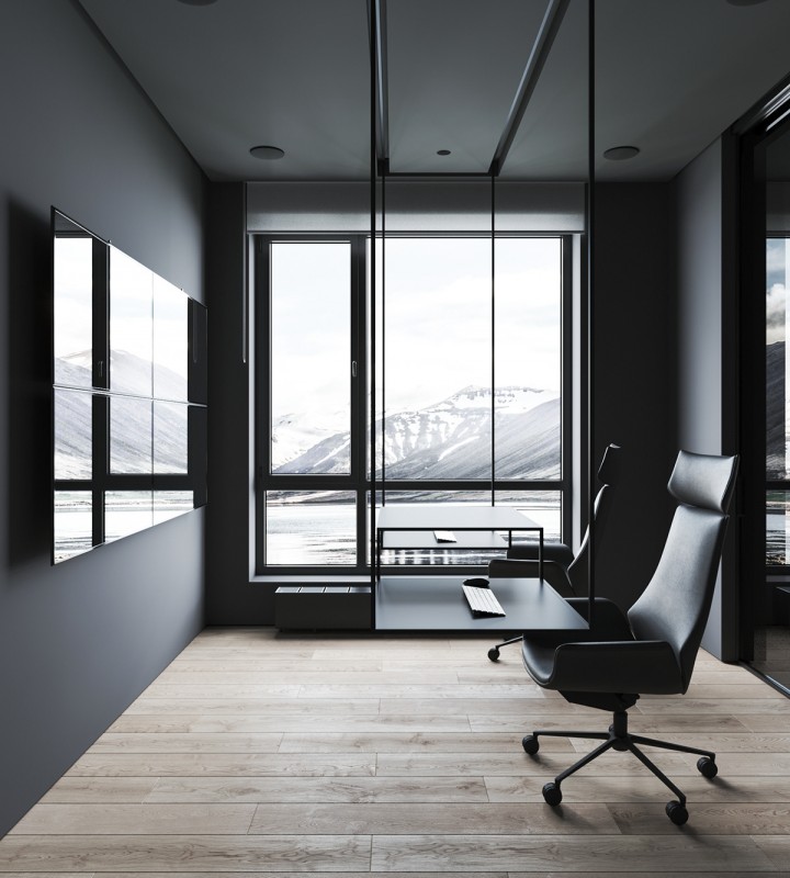 Имитация скалы в интерьере дома в Исландии