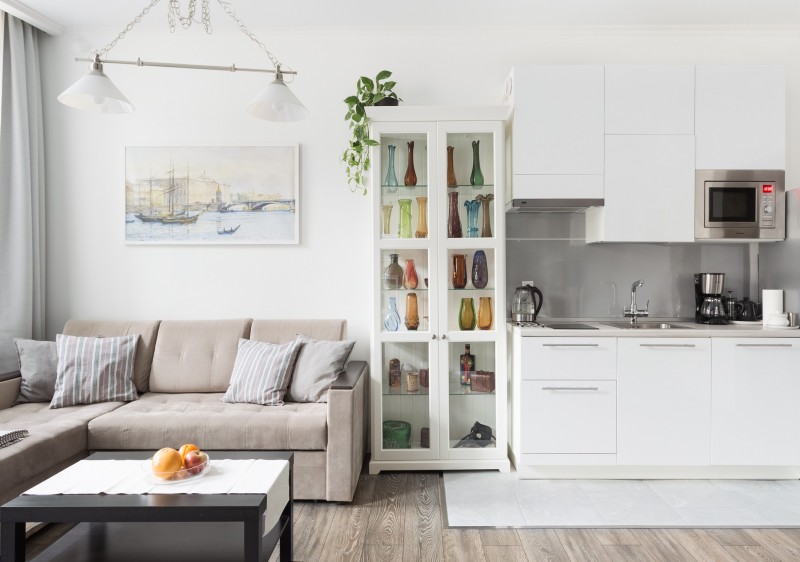 Интерьер квартиры в спокойных светлых тонах Интерьер квартиры в спокойных светлых тонах