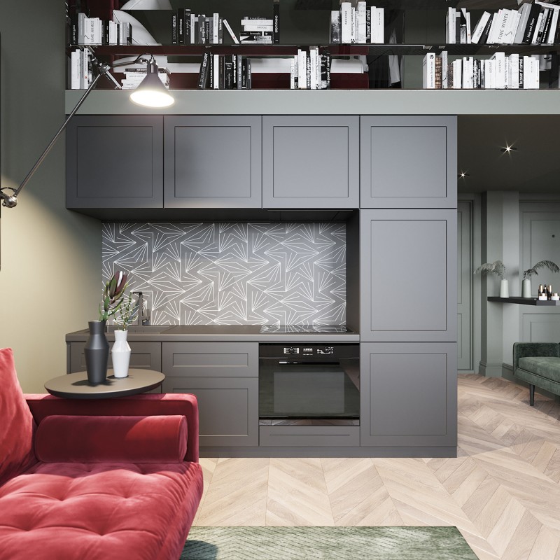 Двухуровневая студия в нуарной современной классике