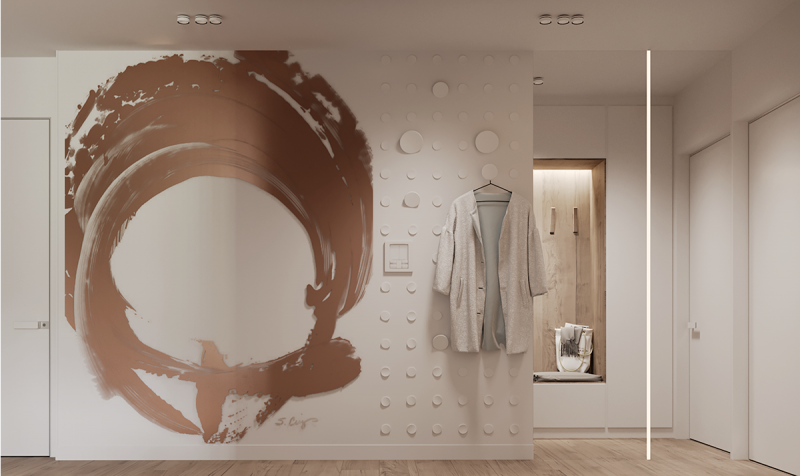 Проект квартиры, оформленной  в пастельных тонах