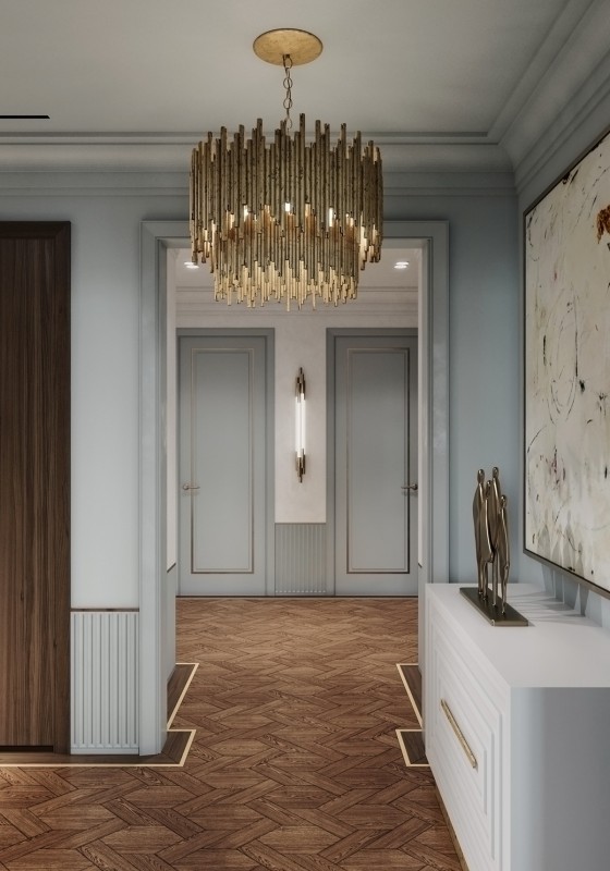 Интерьер в спокойнх тонах с яркими акцентами