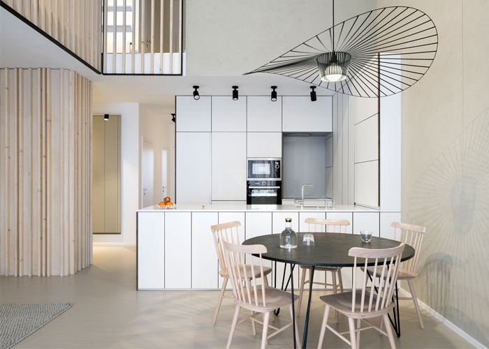 Палитра светлых оттенков и простые, элегантные формы в интерьере квартиры в Дубравке, Словакия