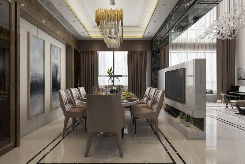 Роскошный интерьер в коричневых тонах