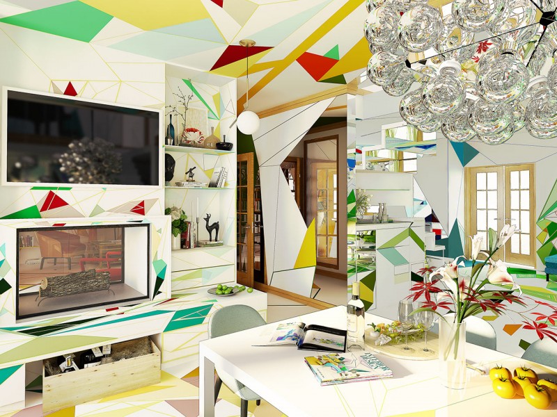 Интерьер дома в Софии, Болгария, вдохновленный работами импрессионистов XIX века Интерьер дома в Софии, Болгария, вдохновленный работами импрессионистов XIX века