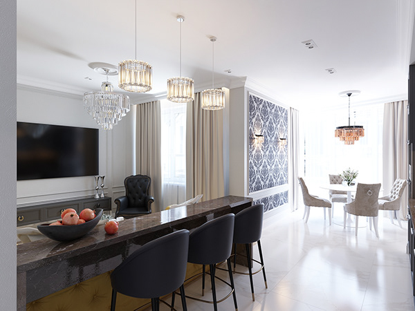 Интерьер квартиры в неоклассическом стиле