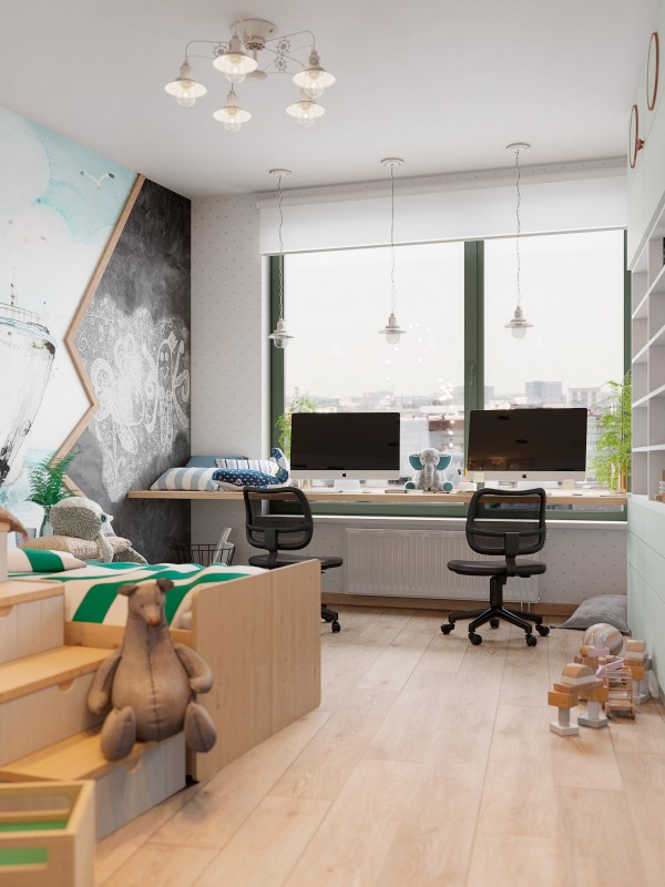 Интерьер в скандинавском стиле, наполненный живой зеленью Интерьер в скандинавском стиле, наполненный живой зеленью