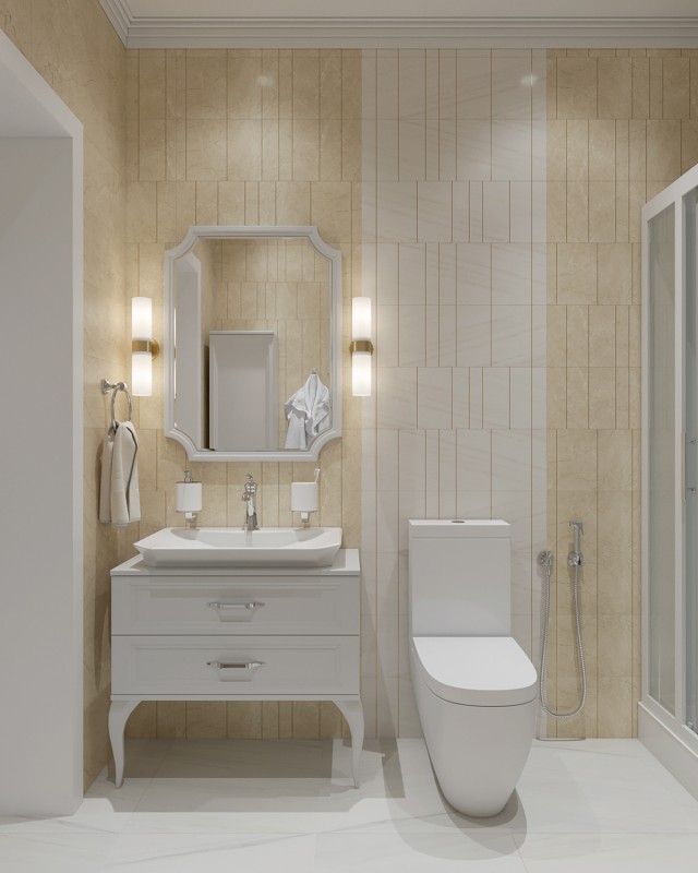 Интерьер загородного дома в пастельных тонах