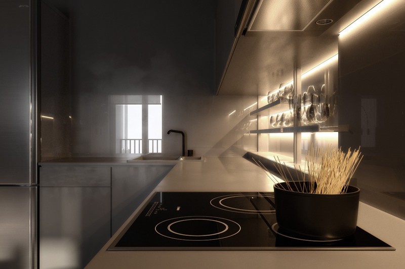 Минималистский дизайн квартиры в темных тонах Минималистский дизайн квартиры в темных тонах