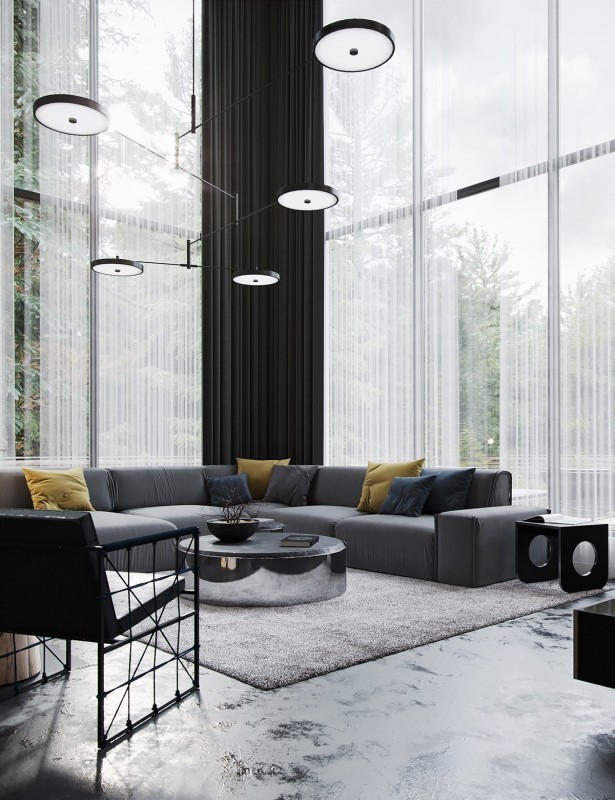 Темный декор с красочными акцентами