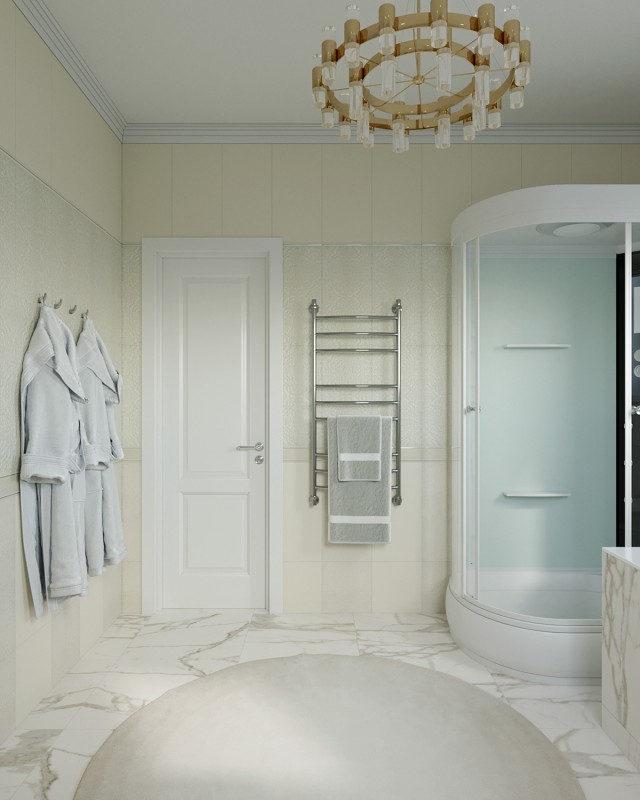 Интерьер загородного дома в пастельных тонах