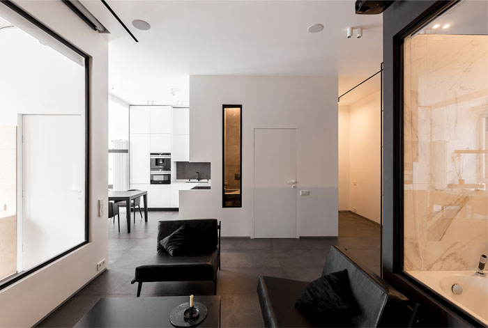 Контрастный интерьер стильных апартаментов