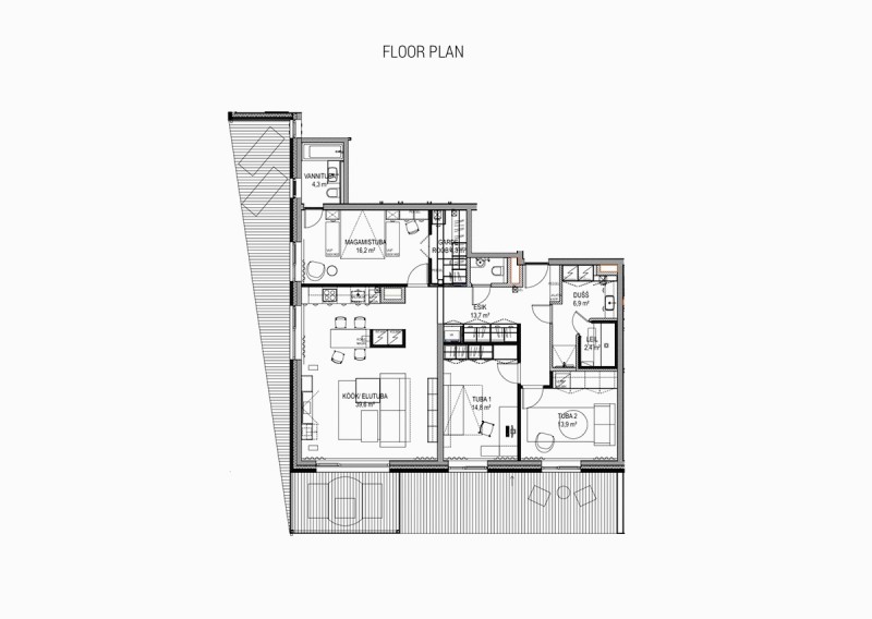 Минималистские апартаменты с синими и желтыми акцентами в Нымме, Эстония